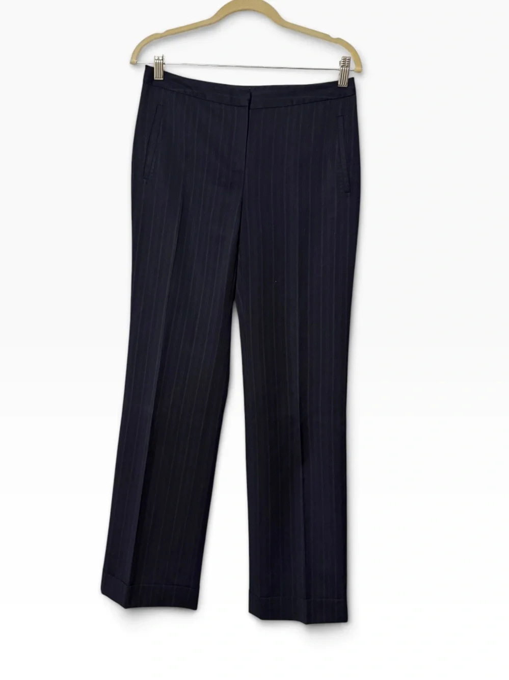 Brooks Brothers Women’s Navy Pinstripe Wool Pantsuit Blazer & Trousers Size 4